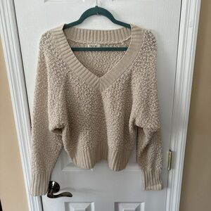 Cozy Cream V-Neck Sweater